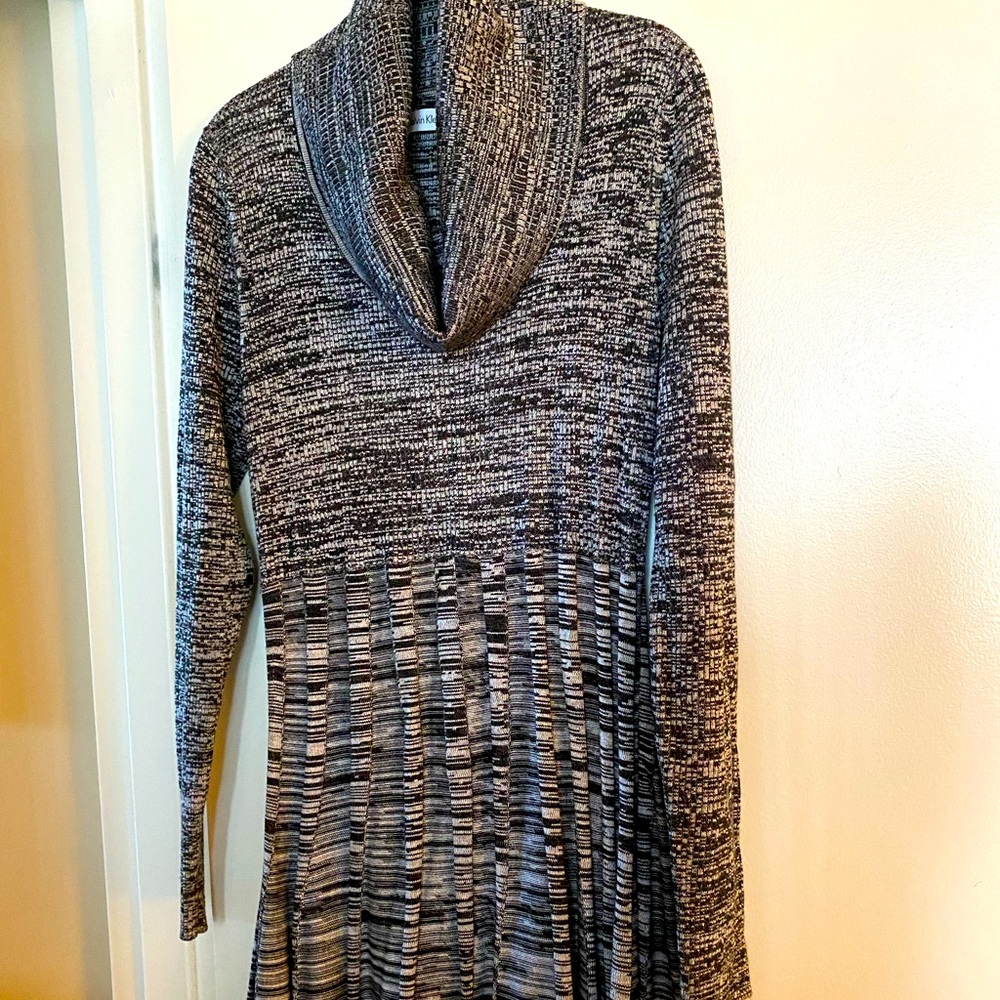 Knit cowl neck dress